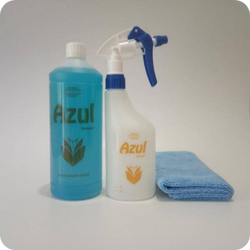kit de detergente concentrado azulhomcare com 1 azul + 1 pulverizador + 1 pano microfibras